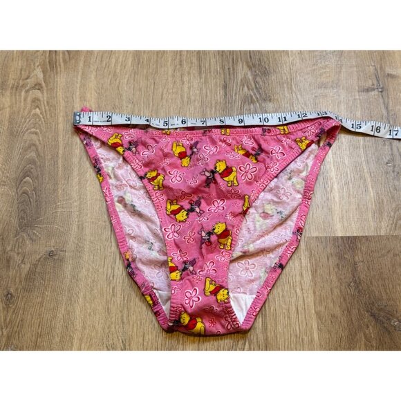 Vintage 90s Winnie Pooh Disney Womens Underwear Hi Cut Cotton Pink Floral Size 9 - Picture 3 of 7